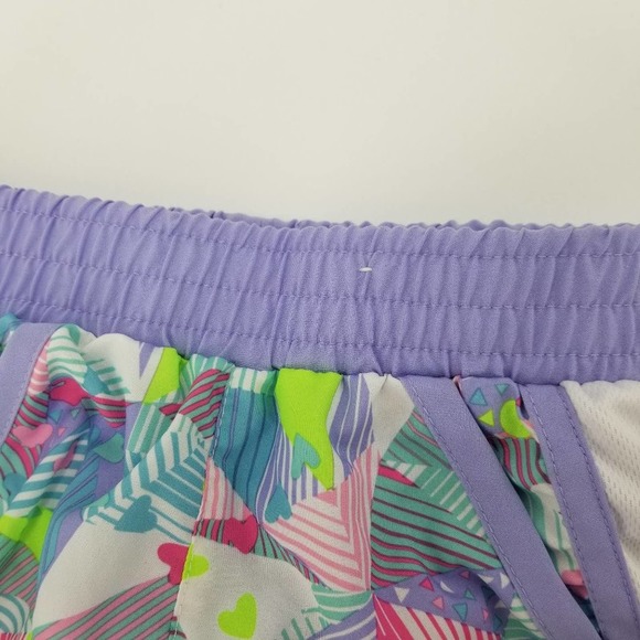 Skechers Active Elastic Waistband Shorts Abstract Pattern Purple Girls 4 - Picture 5 of 7